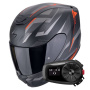 Casque Integrale Scorpion Exo 391 Aaxo Matt Black Red + Kit Bluetooth 5S