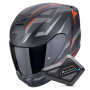 Casque Integrale Scorpion Exo 391 Aaxo Matt Black Red + Kit bluetooth BT Mini