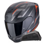 Casque Integrale Scorpion Exo 391 Aaxo Matt Black Red + Kit bluetooth Exo-Com Link-1