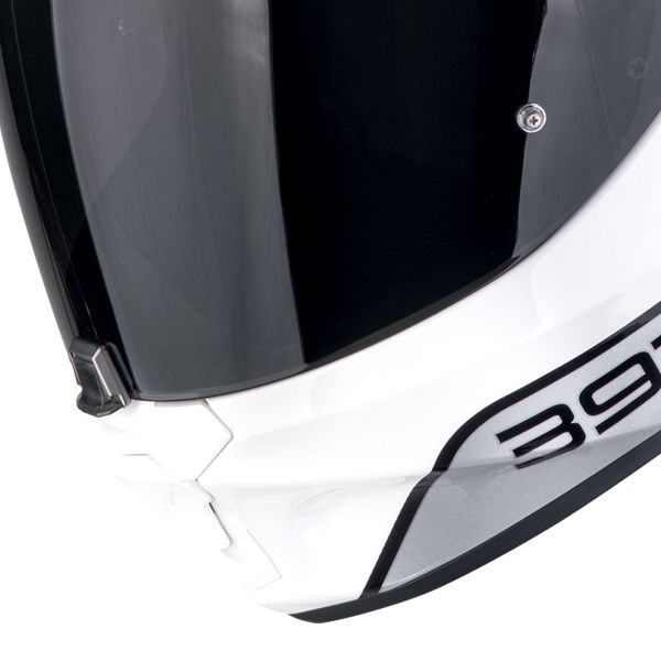 Scorpion Exo 391 Arok White Black Silver + Kit bluetooth Exo-Com Link-1