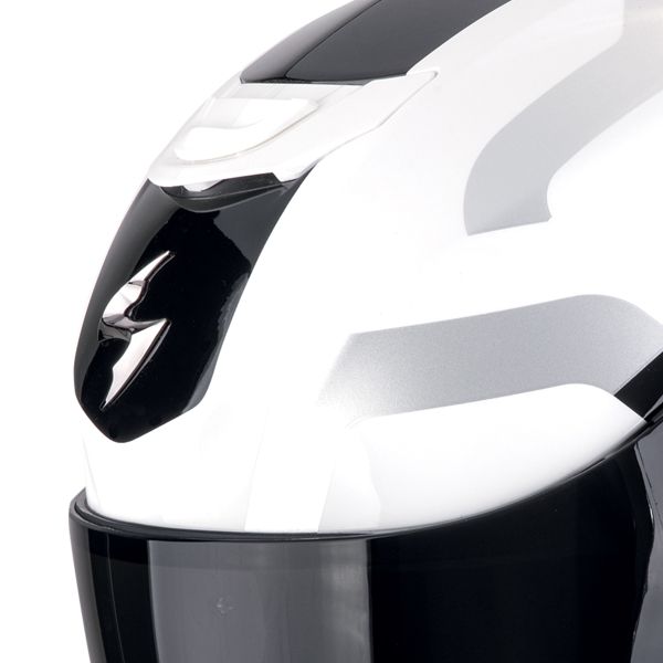 Scorpion Exo 391 Arok White Black Silver + Kit bluetooth Exo-Com Link-1