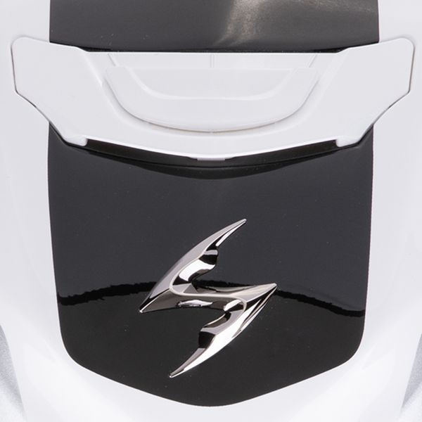 Scorpion Exo 391 Arok White Black Silver + Kit bluetooth Exo-Com Link-1