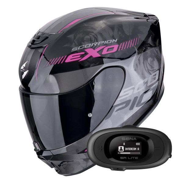 Integrale Scorpion Exo 391 Ava Black Pink + Kit bluetooth 5R Lite