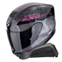 Casque Integrale Scorpion Exo 391 Ava Black Pink + Kit bluetooth Exo-Com Link-1