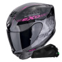 Casque Integrale Scorpion Exo 391 Ava Black Pink + Kit bluetooth Exo-Com Link-1C