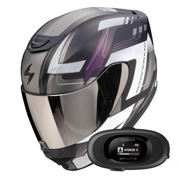 Integrale Scorpion Exo 391 Captor Black Mat Cameleon + Kit bluetooth 5R Lite Solo