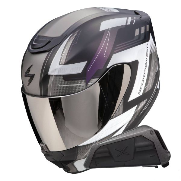 Integrale Scorpion Exo 391 Captor Black Mat Cameleon + Kit bluetooth Exo-Com Link-1