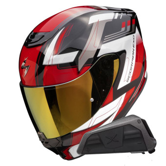 Casque Integrale Scorpion Exo 391 Captor Black Red + Kit bluetooth Exo-Com Link-1 Casque Integrale Scorpion Exo 391 Captor Black Red + Kit bluetooth Exo-Com Link-1