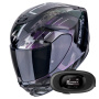 Casque Integrale Scorpion Exo 391 Clutter Black Chameleon + Kit bluetooth 5R Lite