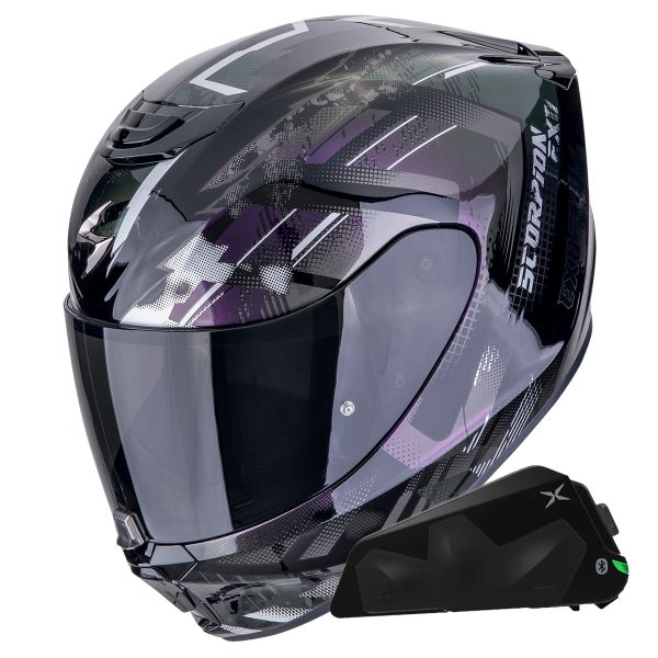 Integrale Scorpion Exo 391 Clutter Black Chameleon + Kit bluetooth Exo-Com Link-1C Integrale Scorpion Exo 391 Clutter Black Chameleon + Kit bluetooth Exo-Com Link-1C