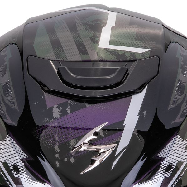 Scorpion Exo 391 Clutter Black Chameleon + Kit bluetooth Exo-Com Link-1C