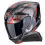 Casque Integrale Scorpion Exo 391 Clutter Black Red + Kit bluetooth Exo-Com Link-1