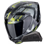 Casque Integrale Scorpion Exo 391 Clutter Black Yellow Fluo + Kit bluetooth Exo-Com Link-1