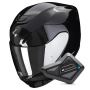 Casque Integrale Scorpion Exo 391 Solid Black + Kit bluetooth BT Mini