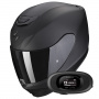 Casque Integrale Scorpion Exo 391 Solid Matt Black + Kit bluetooth 5R Lite