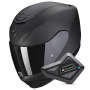 Casque Integrale Scorpion Exo 391 Solid Matt Black + Kit bluetooth BT Mini