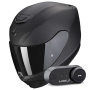 Casque Integrale Scorpion Exo 391 Solid Matt Black + Kit Bluetooth Lokui K30