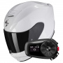 Casque Integrale Scorpion Exo 391 Solid Pearl White + Kit Bluetooth 5S