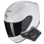 Casque Integrale Scorpion Exo 391 Solid Pearl White + Kit bluetooth BT Mini