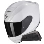 Casque Integrale Scorpion Exo 391 Solid Pearl White + Kit bluetooth Exo-Com Link-1