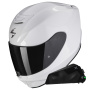 Casque Integrale Scorpion Exo 391 Solid Pearl White + Kit bluetooth Exo-Com Link-1C