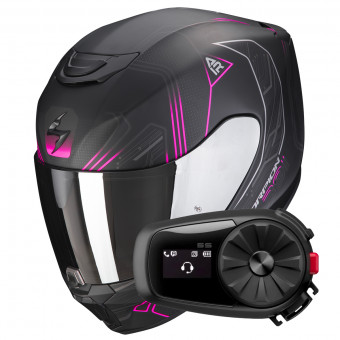 Integrale Scorpion Exo 391 Spada Matt Black Pink + Kit Bluetooth 5S
