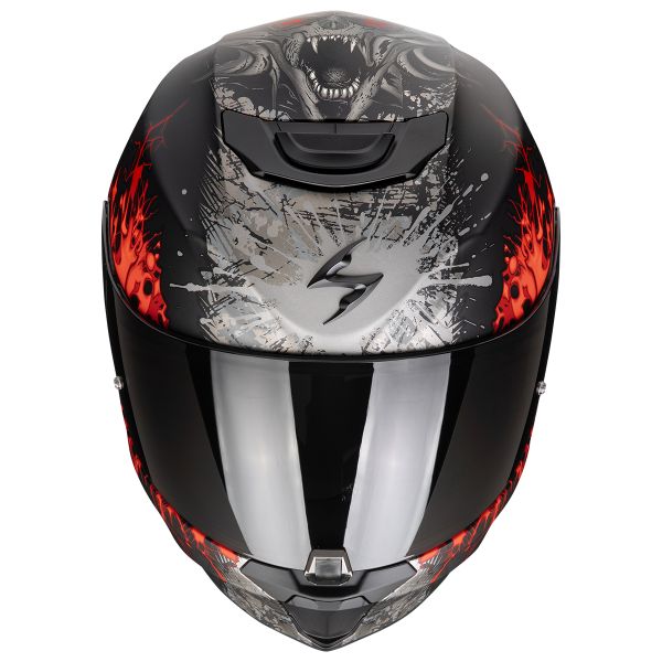 Scorpion Exo 391 Wolf Matt Black Silver Red