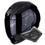 Casque Integrale Scorpion Exo 491 Black + Kit Bluetooth BT Mini
