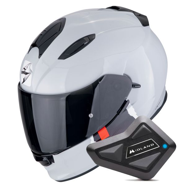 Integrale Scorpion Exo 491 Code Grey Red + Kit Bluetooth BT Mini Integrale Scorpion Exo 491 Code Grey Red + Kit Bluetooth BT Mini