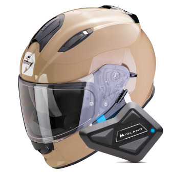 Integrale Scorpion Exo 491 Code Sand Blue + Kit Bluetooth BT Mini