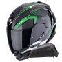 Casque Integrale Scorpion Exo 491 Kripta Nero Verde Bianco + Kit Bluetooth Exo-Com Link-1