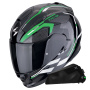 Casque Integrale Scorpion Exo 491 Kripta Nero Verde Bianco + Kit Bluetooth Exo-Com Link-1C