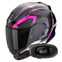 Casque Integrale Scorpion Exo 491 Kripta Black Pink White + Kit bluetooth 5R Lite Solo