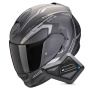 Casque Integrale Scorpion Exo 491 Kripta Matt Black Silver + Kit Bluetooth BT Mini