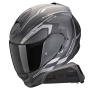 Casque Integrale Scorpion Exo 491 Kripta Nero Opaco Argento + Kit Bluetooth Exo-Com Link-1