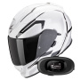Casque Integrale Scorpion Exo 491 Kripta White Black + Kit bluetooth 5R Lite Solo