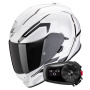 Casque Integrale Scorpion Exo 491 Kripta White Black + Kit Bluetooth 5S Solo