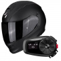 Casque Integrale Scorpion Exo 491 Matt Black + Kit Bluetooth 5S