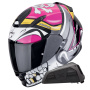 Casque Integrale Scorpion Exo 491 rosa pirata + kit Bluetooth Exo-Com Link-1