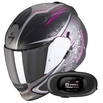 Integrale Scorpion Exo 491 Run Matt Black Pink + Kit bluetooth 5R Lite