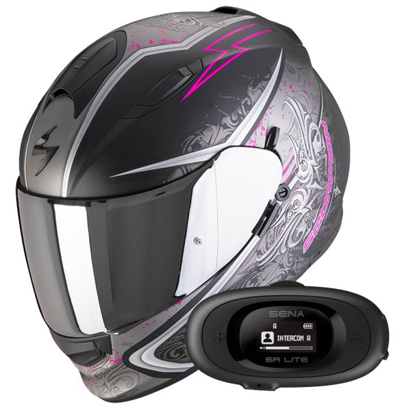 Integrale Scorpion Exo 491 Run Matt Black Pink + Kit bluetooth 5R Lite Integrale Scorpion Exo 491 Run Matt Black Pink + Kit bluetooth 5R Lite