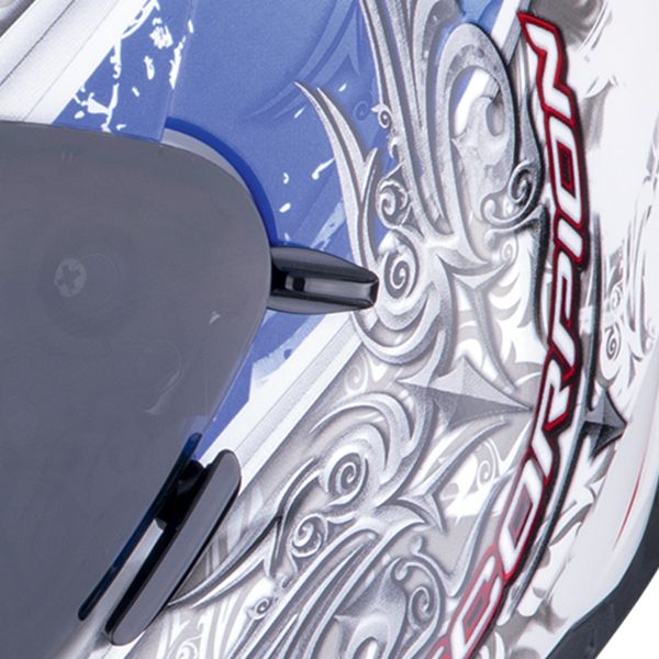 Scorpion Exo 491 Run Bianco Blu + Kit Bluetooth Exo-Com Link-1