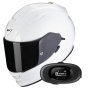 Casque Integrale Scorpion Exo 491 White + Kit bluetooth 5R Lite