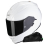 Casque Integrale Scorpion Exo 491 Bianco + Kit Bluetooth Exo-Com Link-1C
