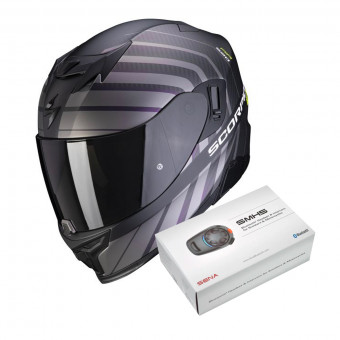 Integrale Scorpion Exo 520 Air Shade Matt Black Neon Yellow + Kit Bluetooth SMH5 Solo