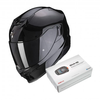 Integrale Scorpion Exo 520 Air Solid Black + Kit Bluetooth SMH5 Solo