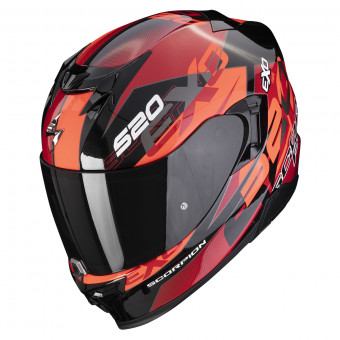 Scorpion Exo 520 Evo Air Cover Metal Black Red + Kit Bluetooth 5S