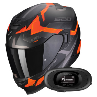 Integrale Scorpion Exo 520 Evo Air Elan Matt Black Orange + Kit bluetooth 5R Lite
