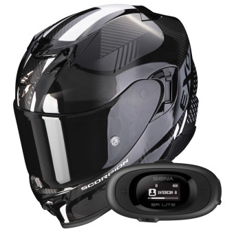 Integrale Scorpion Exo 520 Evo Air Laten Black White + Kit bluetooth 5R Lite