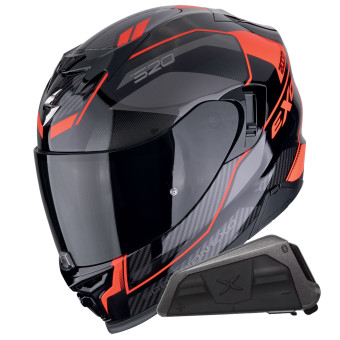 Integrale Scorpion Exo 520 Evo Air Lena Black Red + Kit bluetooth Exo-Com Link-1